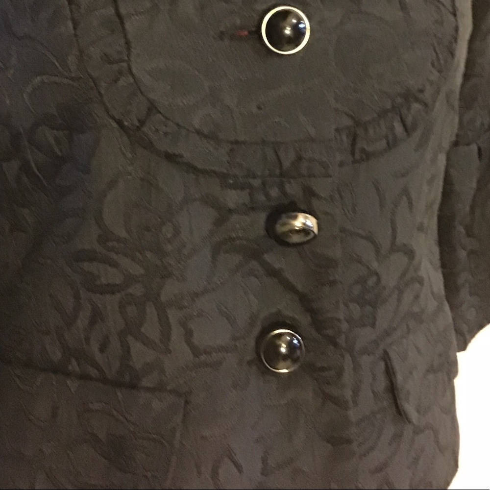BB Dakota Black Floral Print 3/4 Sleeves Jacket Size 4 - Picture 2 of 9